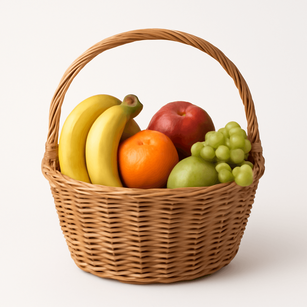 Panier de fruits en osier